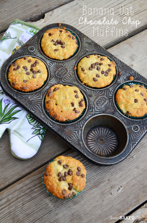 Banana Oat Chocolate Chip Muffins
