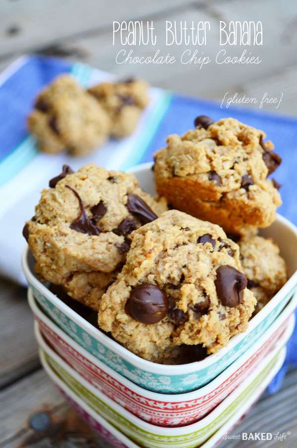 Peanut Butter Banana Chocolate Chip Cookies {gluten free}