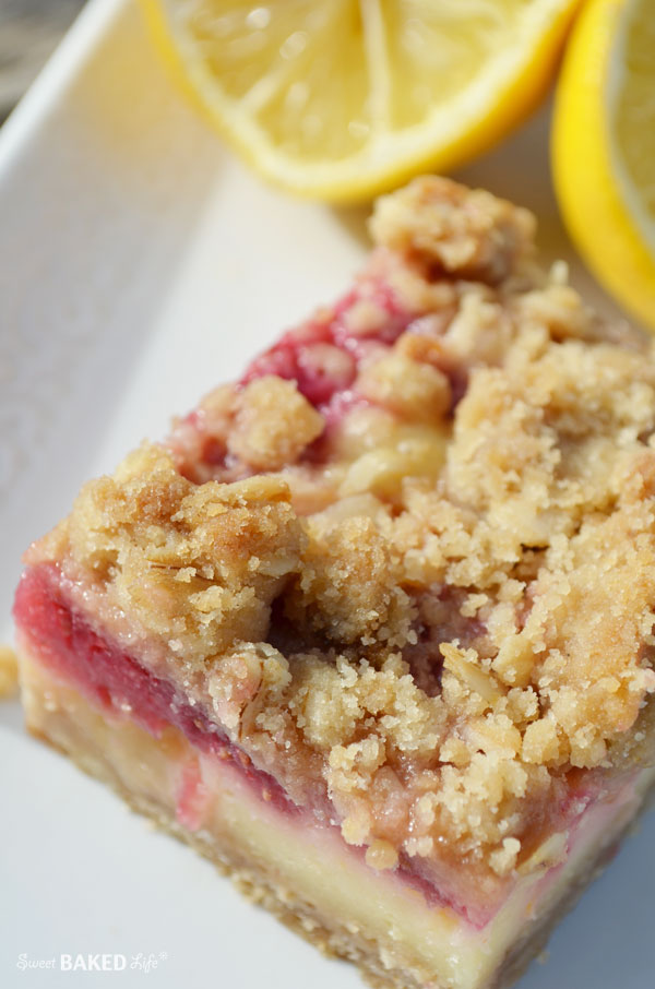 Lemon Raspberry Oat Crumble Bars - lemony goodness!