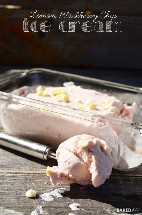 It's no-churn delicious Lemon Blackberry Ice Cream | Sweet Baked Life
