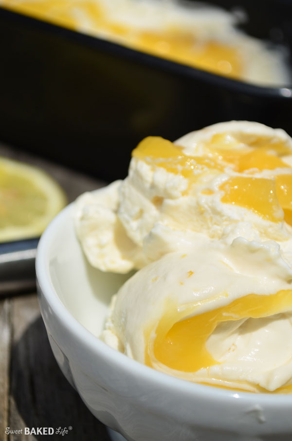 Lemon Curd Swirl Ice Cream | Sweet Baked Life