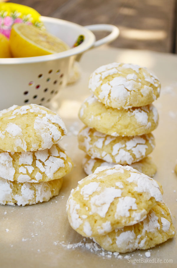 Lemon Crinkle Cookies - soft, fluffy and delish! | Sweet Baked Life