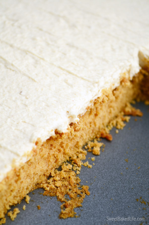 Pumpkin Spice Cake with Brown Sugar Marshmallow Buttercream Frosting |Sweet Baked Life