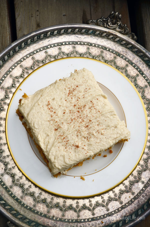 Pumpkin Spice Cake with Brown Sugar Marshmallow Buttercream Frosting |Sweet Baked Life