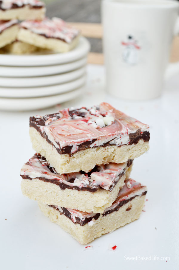 Peppermint Bark Cookie Bars - easy to make and the flavor combination is incredible. So pretty too! | Sweet Baked Life