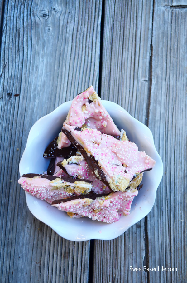 Birthday Cake Bark - a combination of dark and white chocolate along with Golden Oreo Birthday Cake Cookies | Sweet Baked Life