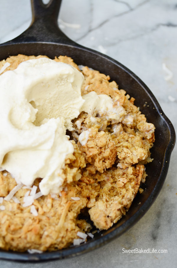 Mini Oatmeal Coconut Skillet Cookies | Sweet Baked Life