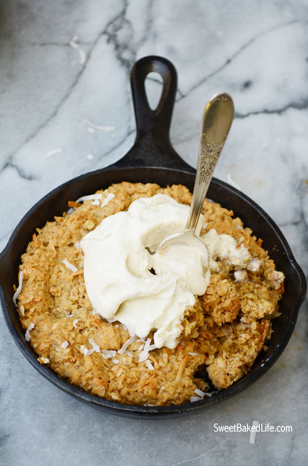 Mini Oatmeal Coconut Skillet Cookies | Sweet Baked Life