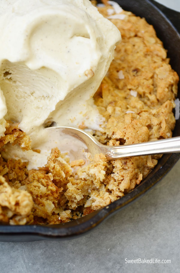 Mini Oatmeal Coconut Skillet Cookies | Sweet Baked Life