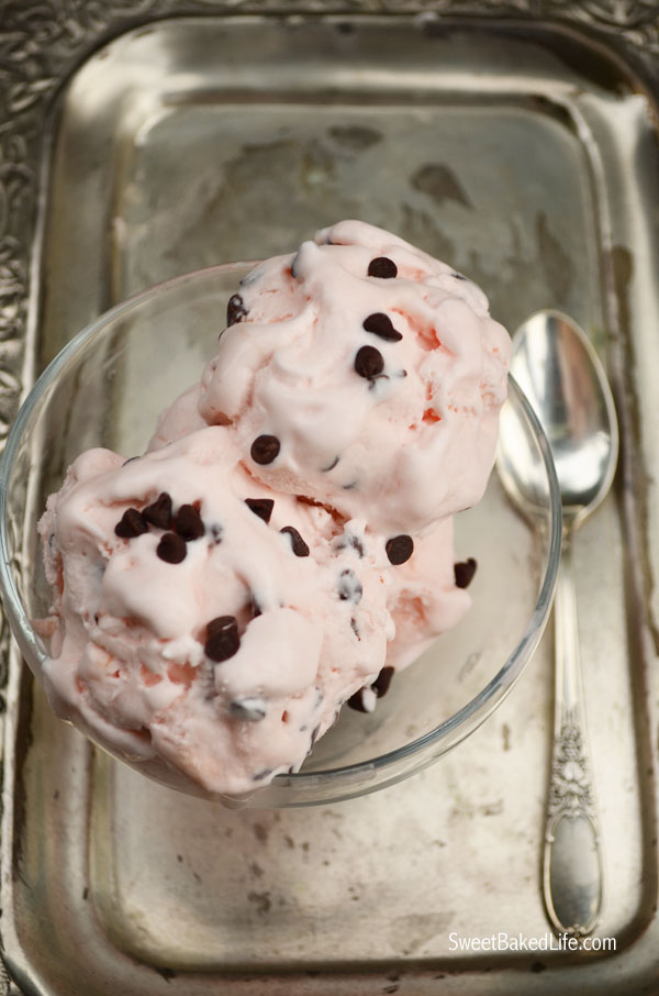 Peppermint Chip Ice Cream (no churn) | Sweet Baked LIfe