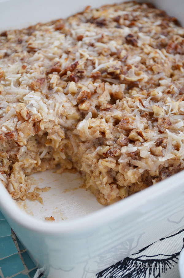 Banana Coconut Baked Oatmeal Squares | Sweet Baked Life