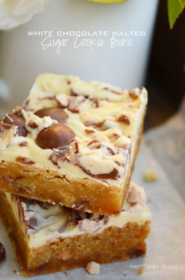 White Chocolate Malted Sugar Cookie Bars | Sweet Baked Life