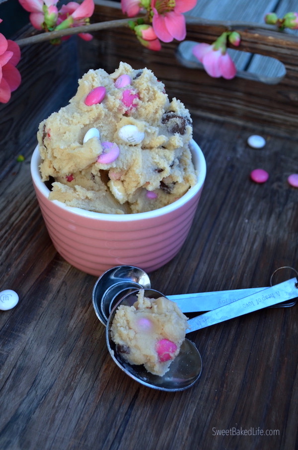 Valentine Cookie Dough - edible and delicious! @sweeetbakedlife
