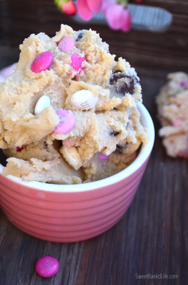 Valentine Cookie Dough - edible and delicious! @sweeetbakedlife